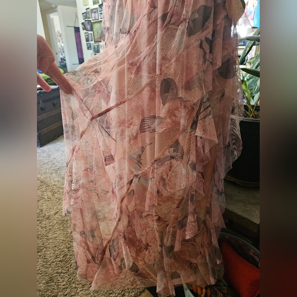 Candalite Halter Top Pink Floral Dress - Picture 2 of 5